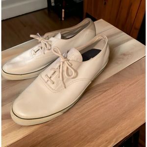 Bally Vintage White Leather Canvas Sneakers